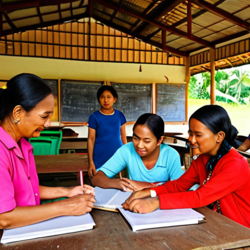Home 19 **
"Community learning center in a rural Malaysian village, diverse people of all ages participating in workshops, vibrant colors, warm atmosphere, showcasing lifelong learning."
**